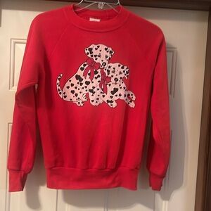 Red Sweatshirt with Dalmatian Print